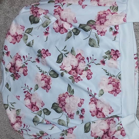 4/$18 cherry blossom blue bomber jacket - Picture 4 of 4